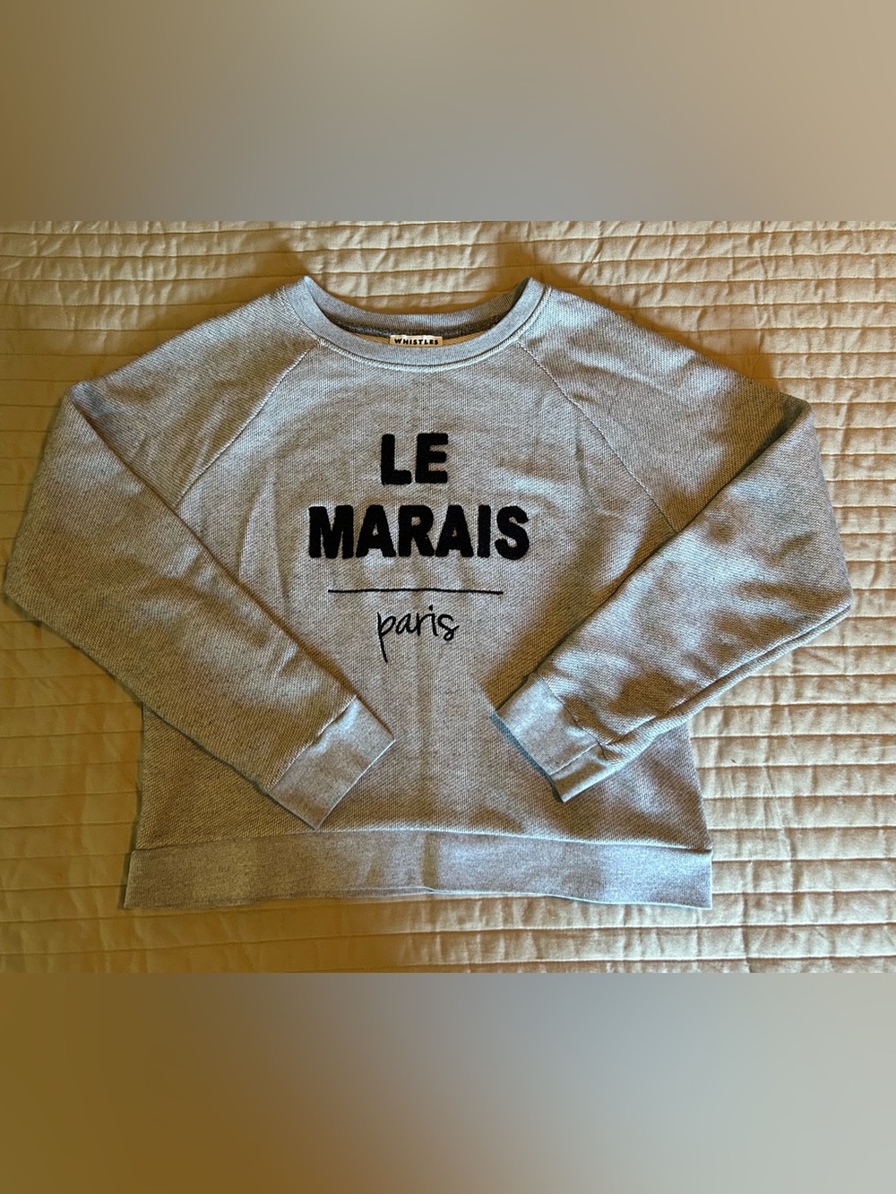 Whistles Le Marais Paris Grey Graphic Sweatshirt
